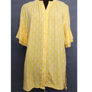 Matilda Jane Yellow Short Sleeve Button-Down Shirt